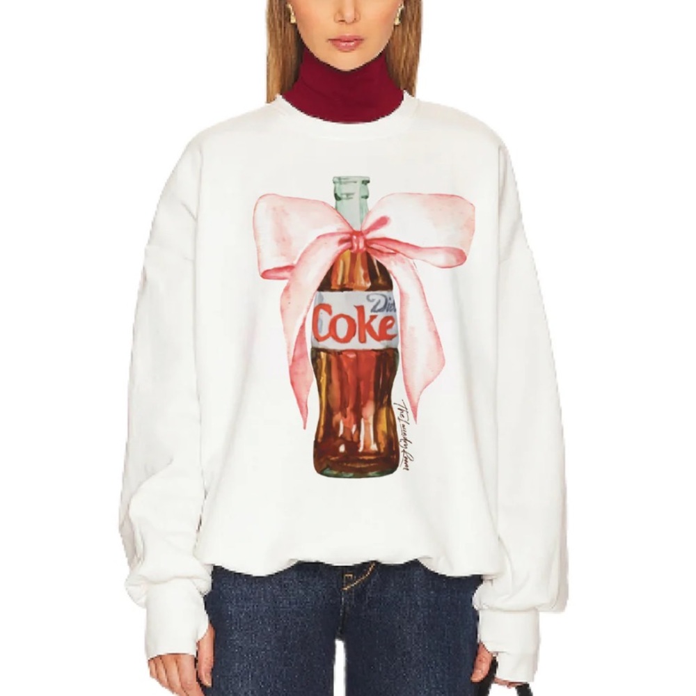 New! The Laundry Room Diet Coke Bow Classic Crewneck Sweatshirt in White size M